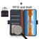 KHAZNEH Side-Magnetic Litchi Genuine Leather RFID Phone Case for Google Pixel 7 Pro - Blue