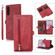 Zipper Card Slot Buckle Wallet Leather Phone Case for Samsung Galaxy A14 5G - Red