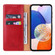 Fierre Shann PU Genuine Leather Texture Leather Phone Case for Samsung Galaxy A14 5G - Red