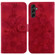 Lily Embossed Leather Phone Case for Samsung Galaxy A14 5G - Red