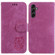 Little Tiger Embossed Leather Phone Case for Samsung Galaxy A14 5G - Rose Red