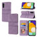 Embossed Stripes Skin Feel Leather Phone Case for Samsung Galaxy A14 5G - Light Purple