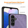 ENKAY Retro Leather Skin PC Phone Case with High Aluminum-silicon Glass Film for Samsung Galaxy A14 5G - Purple