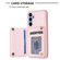 BF26 Wave Pattern Card Bag Holder Phone Case for Samsung Galaxy A14 5G - Pink