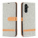 Color Block Denim Texture Leather Phone Case for Samsung Galaxy A14 5G - Grey