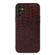 Crocodile Texture Genuine Leather Phone Case for Samsung Galaxy A14 5G - Coffee