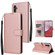 Multifunctional 3 Card Slots Leather Phone Case for Samsung Galaxy A14 5G - Rose Gold