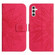 Skin Feel Sun Flower Pattern Flip Leather Phone Case with Lanyard for Samsung Galaxy A14 5G - Rose Red