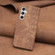 Plaid Embossed Leather Phone Case for Samsung Galaxy A14 5G - Brown
