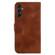 7-shaped Embossed Leather Phone Case for Samsung Galaxy A14 5G - Brown