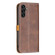 Color Matching Double Sewing Thread Leather Phone Case for Samsung Galaxy A14 5G - Brown