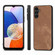 ENKAY Retro Leather Skin PC Phone Case with High Aluminum-silicon Glass Film for Samsung Galaxy A14 5G - Brown