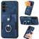 Retro Skin-feel Ring Card Wallet Phone Case for Samsung Galaxy A14 5G - Blue