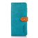 KHAZNEH Dual-color Cowhide Texture Flip Leather Phone Case for Samsung Galaxy A14 5G - Blue