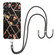 Splicing Marble Flower IMD TPU Phone Case with Lanyard for Samsung Galaxy A14 5G - Black Flower