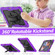 Shockproof Colorful Silicone + PC Protective Tablet Case with Holder & Shoulder Strap & Hand Strap & Pen Slotfor iPad Pro 12.9 inch - Purple Silicone