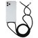 Four-Corner Shockproof Transparent TPU Case with Lanyard for iPhone 12 Pro - Black