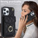 Rhombic Texture Card Bag Phone Case with Long Lanyard for iPhone 12 Pro - Black