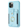 BF27 Metal Ring Card Bag Holder Phone Case for iPhone 12 Pro - Blue