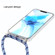 Four-Corner Shockproof Transparent TPU Case with Lanyard for iPhone 12 Pro - Blue White