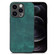 Vintage Leather PC Back Cover Phone Case for iPhone 12 Pro - Green