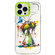 Double Layer Color Silver Series Animal Oil Painting Phone Case for iPhone 12 Pro - Green Dog