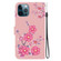 Crystal Texture Colored Drawing Leather Phone Case for iPhone 12 Pro - Cherry Blossoms