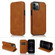 Strong Magnetic Closure PU + TPU Leather Case with Card Slots & Holder for iPhone 12 Pro - Khaki