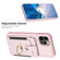 BF27 Metal Ring Card Bag Holder Phone Case for iPhone 12 Pro - Pink