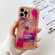 Oil Painting Electroplating TPU Phone Case for iPhone 12 Pro - Pink