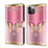 Crystal 3D Shockproof Protective Leather Phone Case for iPhone 12 Pro - Pink Bottom Butterfly