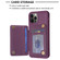BF25 Square Plaid Card Bag Holder Phone Case for iPhone 12 Pro - Dark Purple