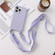 Elastic Silicone Protective Case with Wide Neck Lanyard for iPhone 12 Pro - Purple