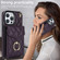 Rhombic Texture Card Bag Phone Case with Long Lanyard for iPhone 12 Pro - Dark Purple