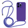 Crossbody Lanyard Liquid Silicone Case for iPhone 12 Pro - Purple