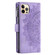 Multi-Card Totem Zipper Leather Phone Case for iPhone 12 Pro - Purple