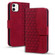 Business Diamond Buckle Leather Phone Case with Lanyard for iPhone 12 Pro - Wine Red