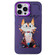 Double Layer Color Silver Series Animal Oil Painting Phone Case for iPhone 12 Pro - Cuddle Cat
