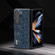 ABEEL Genuine Leather Sky Series Black Edge Phone Case for Samsung Galaxy Z Fold5 5G - Blue