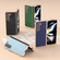 Genuine Leather Mino Series Nano Plating Phone Case for Samsung Galaxy Z Fold5 5G - Royal Blue