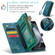 CaseMe 008 Multifunctional Zipper Wallet Phone Leather Case for Samsung Galaxy Z Fold5 5G - Blue