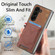 Skin-feel Solid Color Back Cover Denim Card Phone Case for Samsung Galaxy Z Fold5 5G - Brown