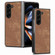 Skin-feel Solid Color PU Back Cover Phone Case for Samsung Galaxy Z Fold5 5G - Brown