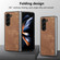 JUNSUNMAY Retro Pattern Leather Skin PC Folding Phone Case for Samsung Galaxy Z Fold5 5G - Brown