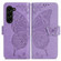 Butterfly Love Flower Embossed Leather Phone Case for Samsung Galaxy Z Fold5 5G - Light Purple