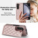 Rhombic Texture Full Coverage Fold Double Buckle PU Phone Case for Samsung Galaxy Z Fold5 5G - Rose Gold