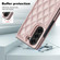 Rhombic Texture Full Coverage Fold Double Buckle PU Phone Case for Samsung Galaxy Z Fold5 5G - Rose Gold
