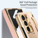 Integrated Full Coverage Pen Slot Folding Phone Case with Stylus for Samsung Galaxy Z Fold5 5G - Gold+Pink