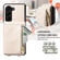 Crossbody Lanyard Zipper Wallet Leather Phone Case for Samsung Galaxy Z Fold5 5G - Beige