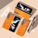 Nano Electroplating Dual Color Lichi Texture PU Phone Case for Samsung Galaxy Z Fold5 5G - Orange